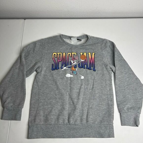 Space Jam A New Legacy Long Sleeve Gray Sweatshirt Youth Medium M Bugs Bunny EUC - Picture 3 of 12